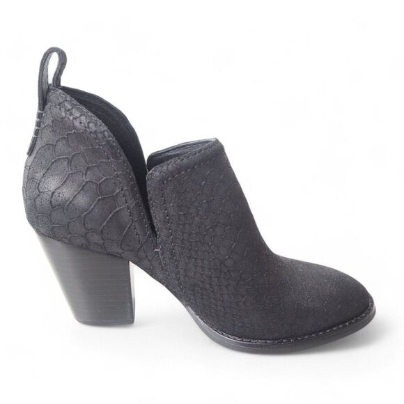 Jeffrey Campbell Rosalee Suede Snake Ankle Booties Black Women's 6M - Picture 7 of 10